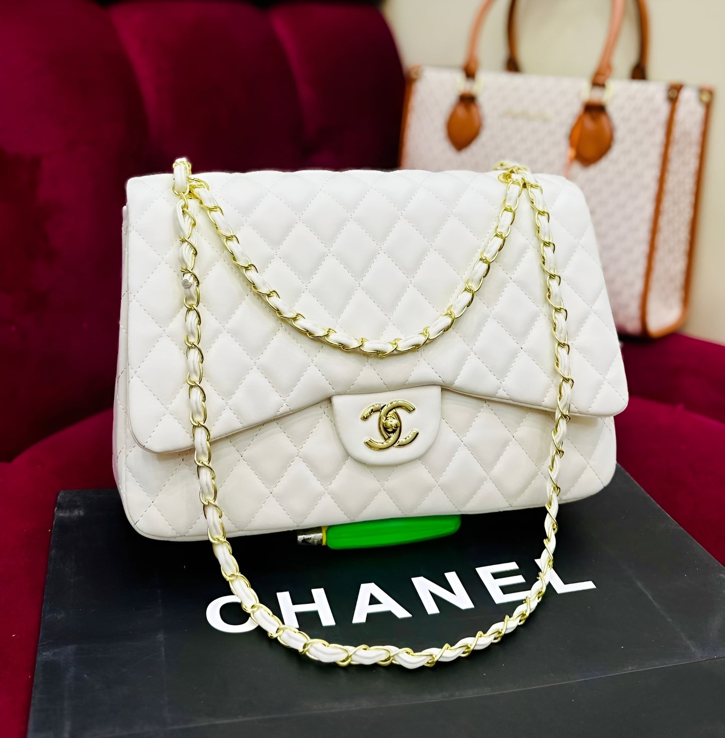 Flap with Mini Rectangle Caviar Top Handle Cross Body Bag