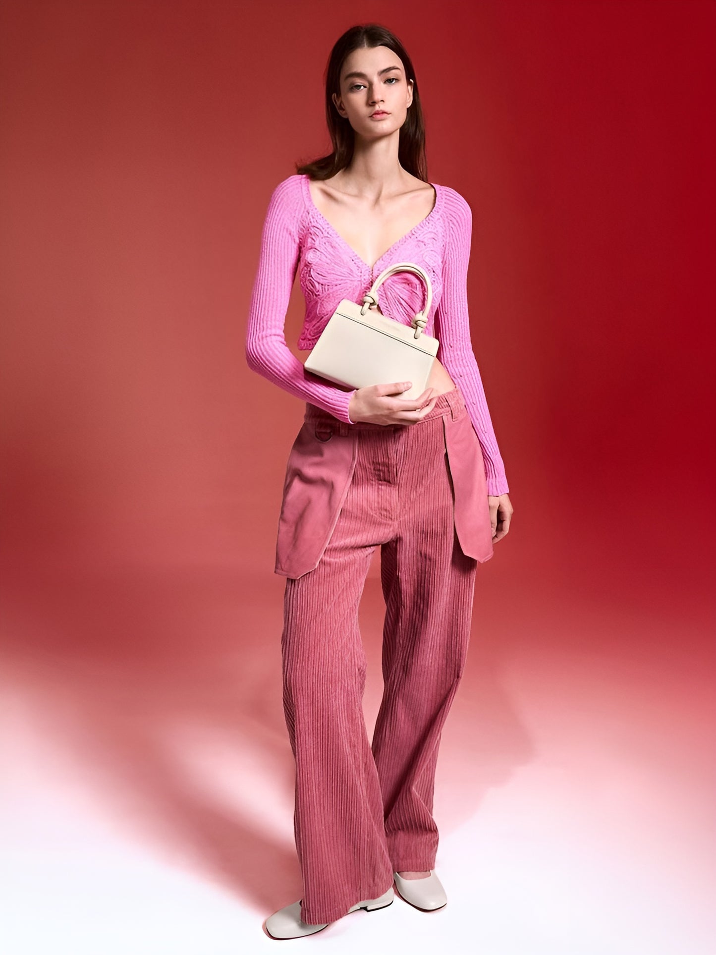 CHARLES & KEITH Taupe Harper Structured Top Handle Bag