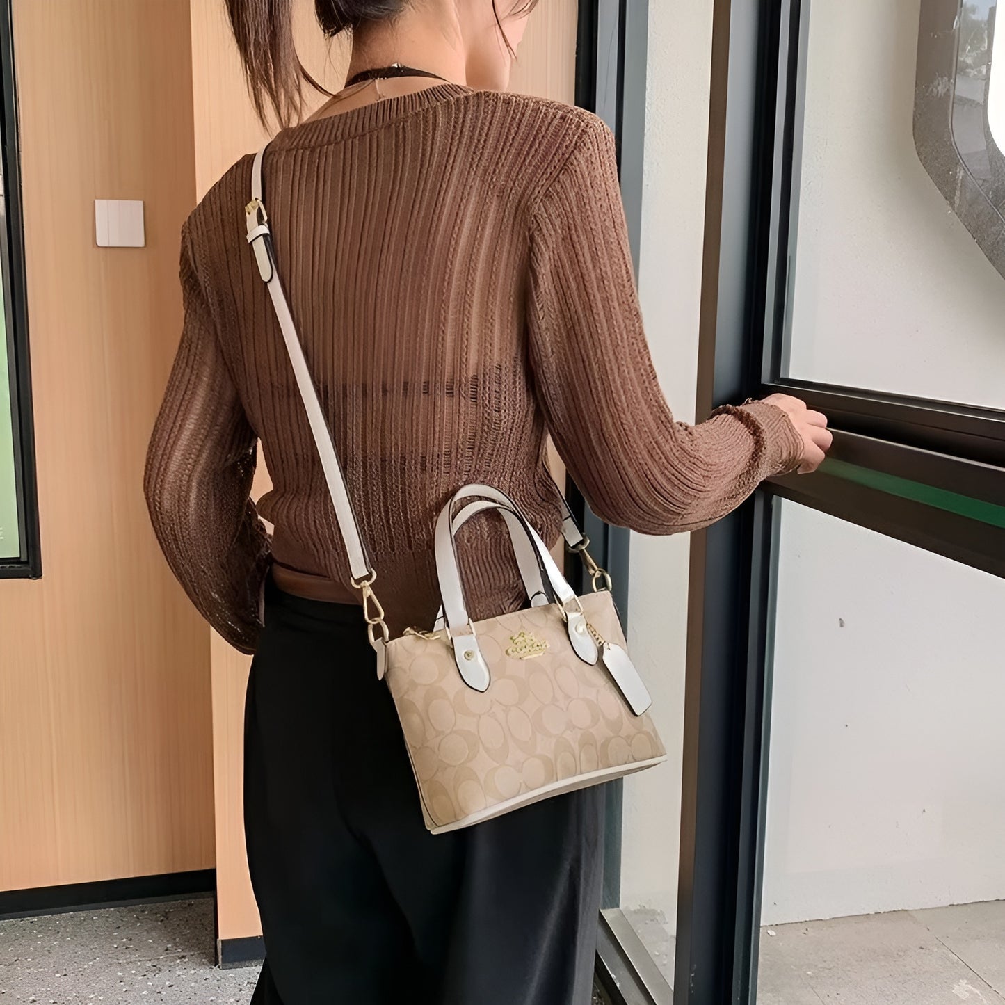 Coach Hand Bag With Long Belt