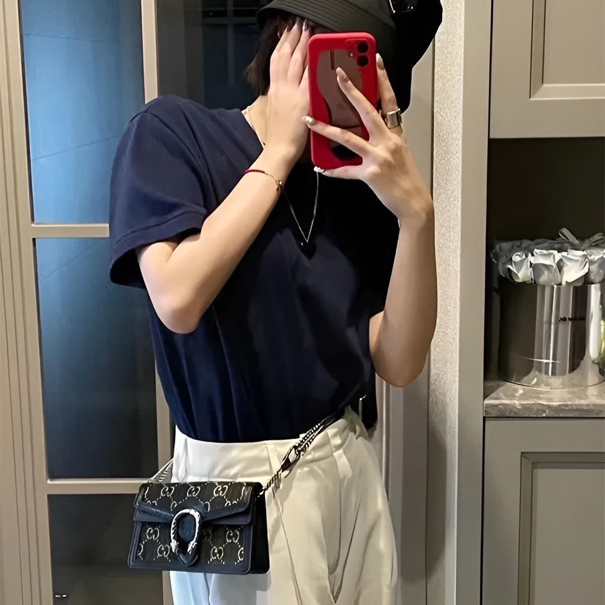 GUCCI DIONYSUS MINI GG LEATHER MATERIAL
